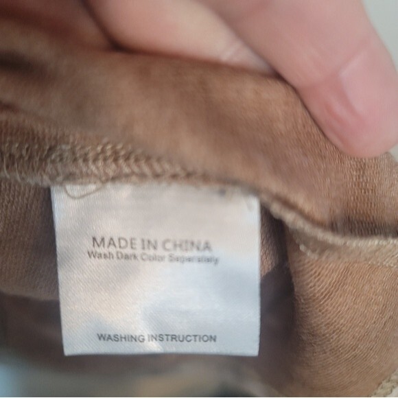 Sese Code Peplum Long-sleeve Top Taupe & Cream Size Large - Picture 4 of 9